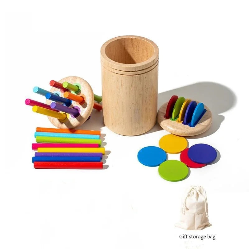 Wooden Color Sorting Toy Montessori Shape Matching Puzzle