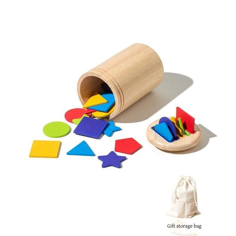 Wooden Color Sorting Toy Montessori Shape Matching Puzzle