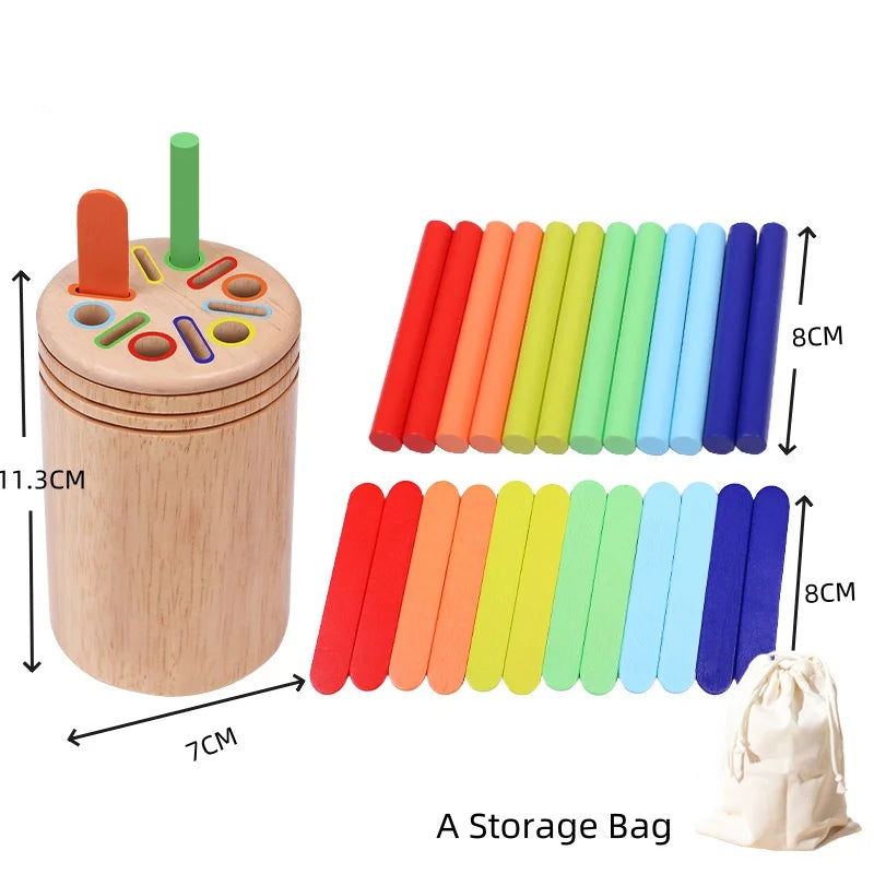 Wooden Color Sorting Toy Montessori Shape Matching Puzzle