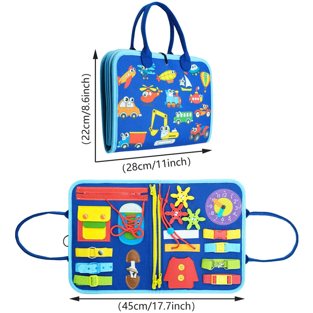 Montessori Busy Board – Toddler Sensory & Life Skills Learning Toy