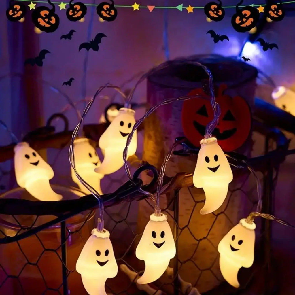 Halloween String Lights, Ghost Decoration Lights, Battery Powered