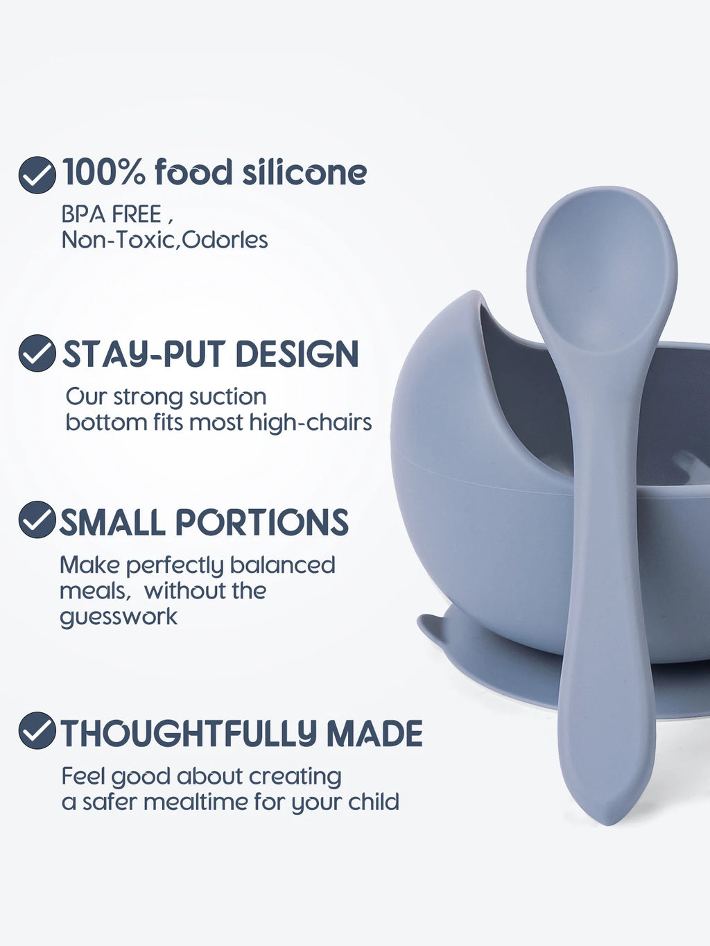 Silicone Baby Feeding Bowl – Suction Training Bowl for Toddlers
