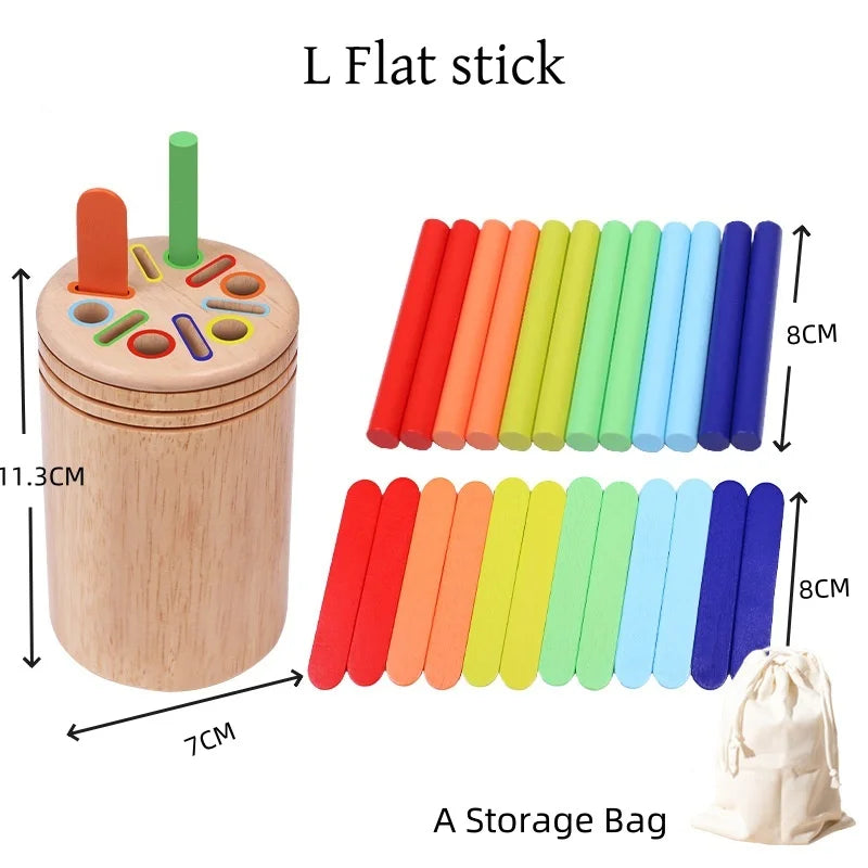 Wooden Color Sorting Toy Montessori Shape Matching Puzzle