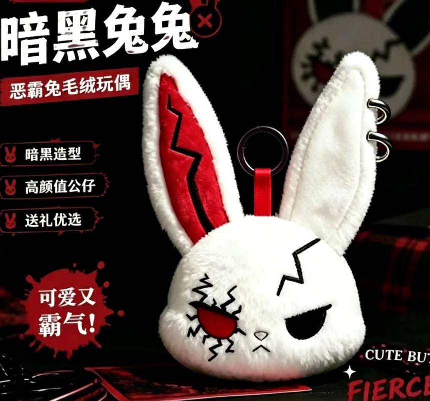 Gothic Rabbit Plush – Cute Edgy Bunny Doll Keychain