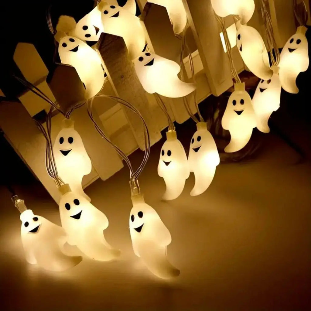 Halloween String Lights, Ghost Decoration Lights, Battery Powered