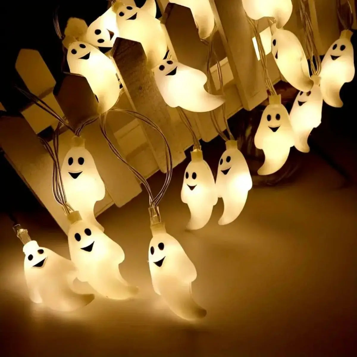 Halloween String Lights, Ghost Decoration Lights, Battery Powered