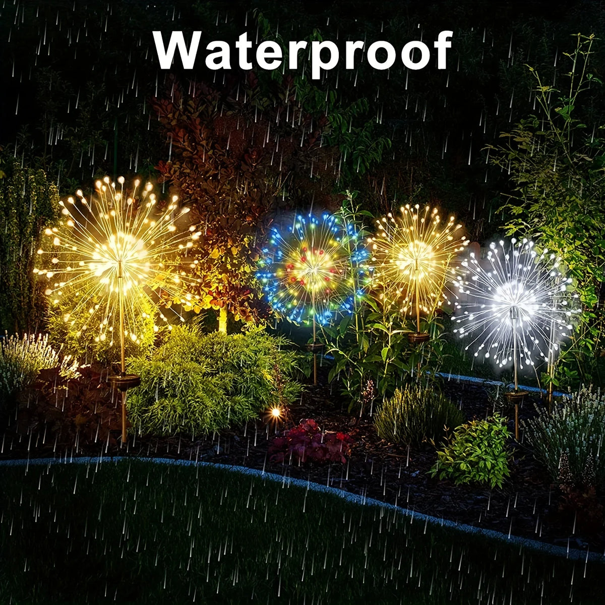 Solar Fireworks Lights Outdoor Garden Patio Holiday Decoration