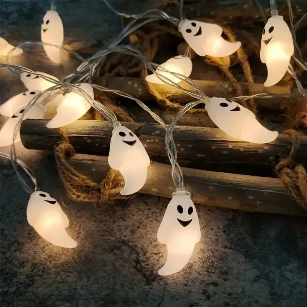 Halloween String Lights, Ghost Decoration Lights, Battery Powered