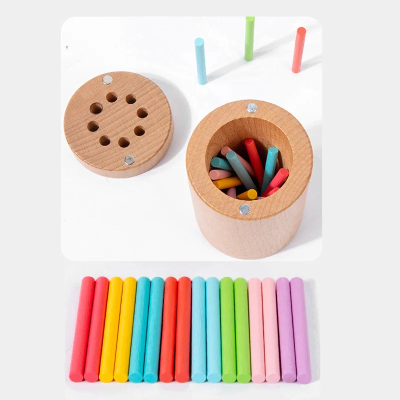 Wooden Color Sorting Toy Montessori Shape Matching Puzzle