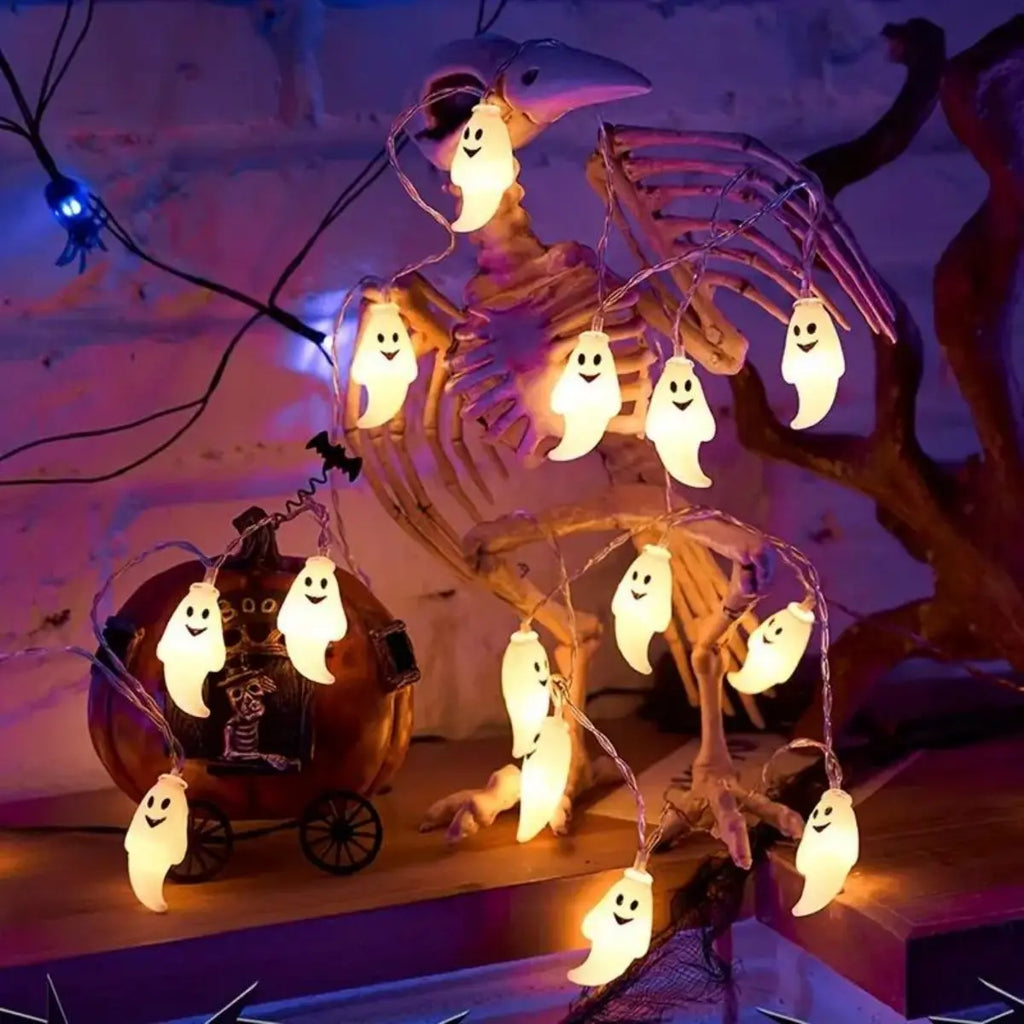 Halloween String Lights, Ghost Decoration Lights, Battery Powered