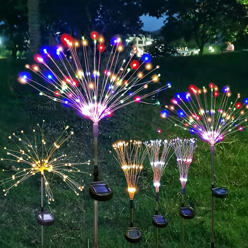 Solar Fireworks Lights Outdoor Garden Patio Holiday Decoration