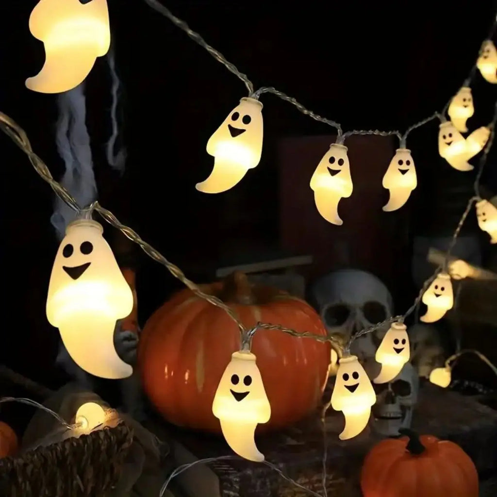 Halloween String Lights, Ghost Decoration Lights, Battery Powered