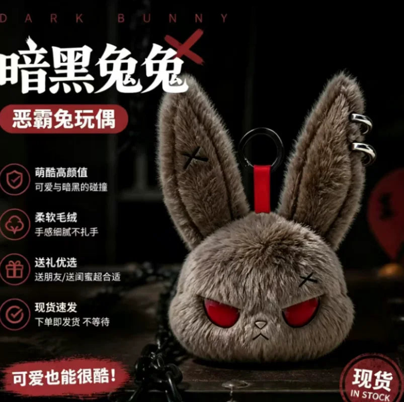 Gothic Rabbit Plush – Cute Edgy Bunny Doll Keychain