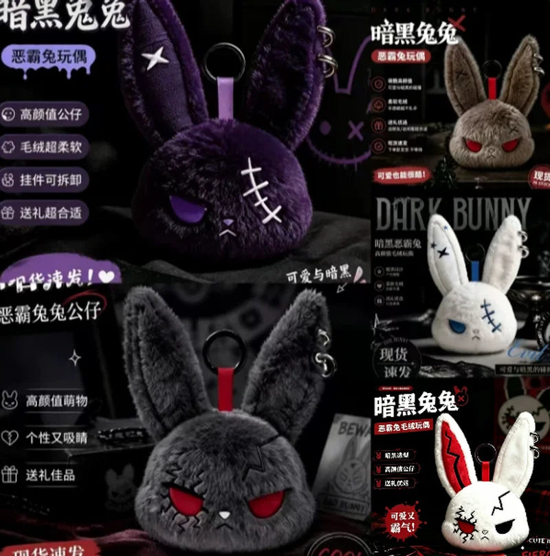 Gothic Rabbit Plush – Cute Edgy Bunny Doll Keychain