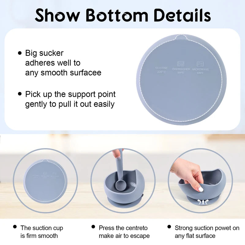 Silicone Baby Feeding Bowl – Suction Training Bowl for Toddlers