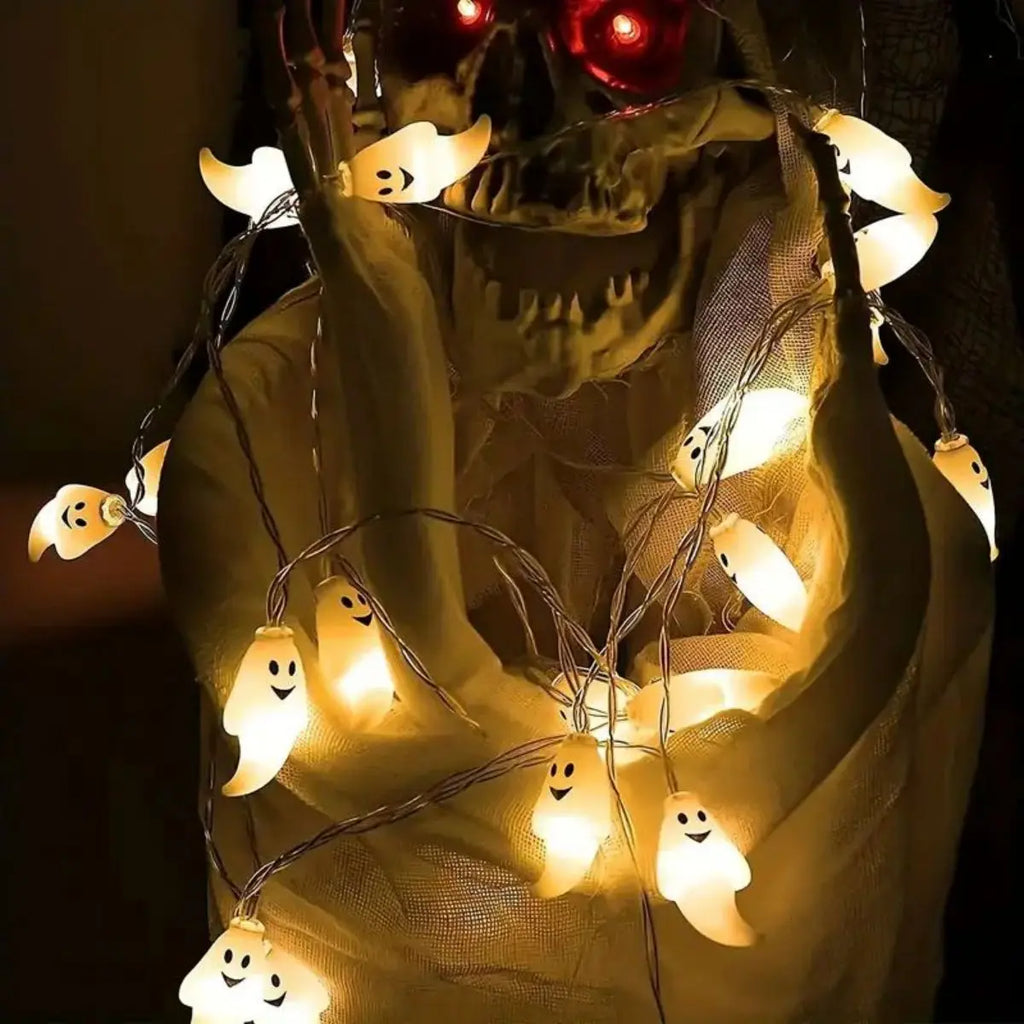 Halloween String Lights, Ghost Decoration Lights, Battery Powered
