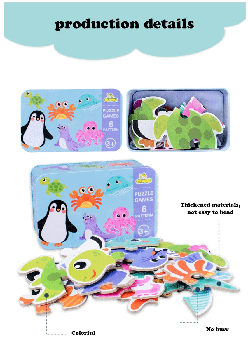 Montessori Toddler Puzzle – Wooden Animal Jigsaw Game