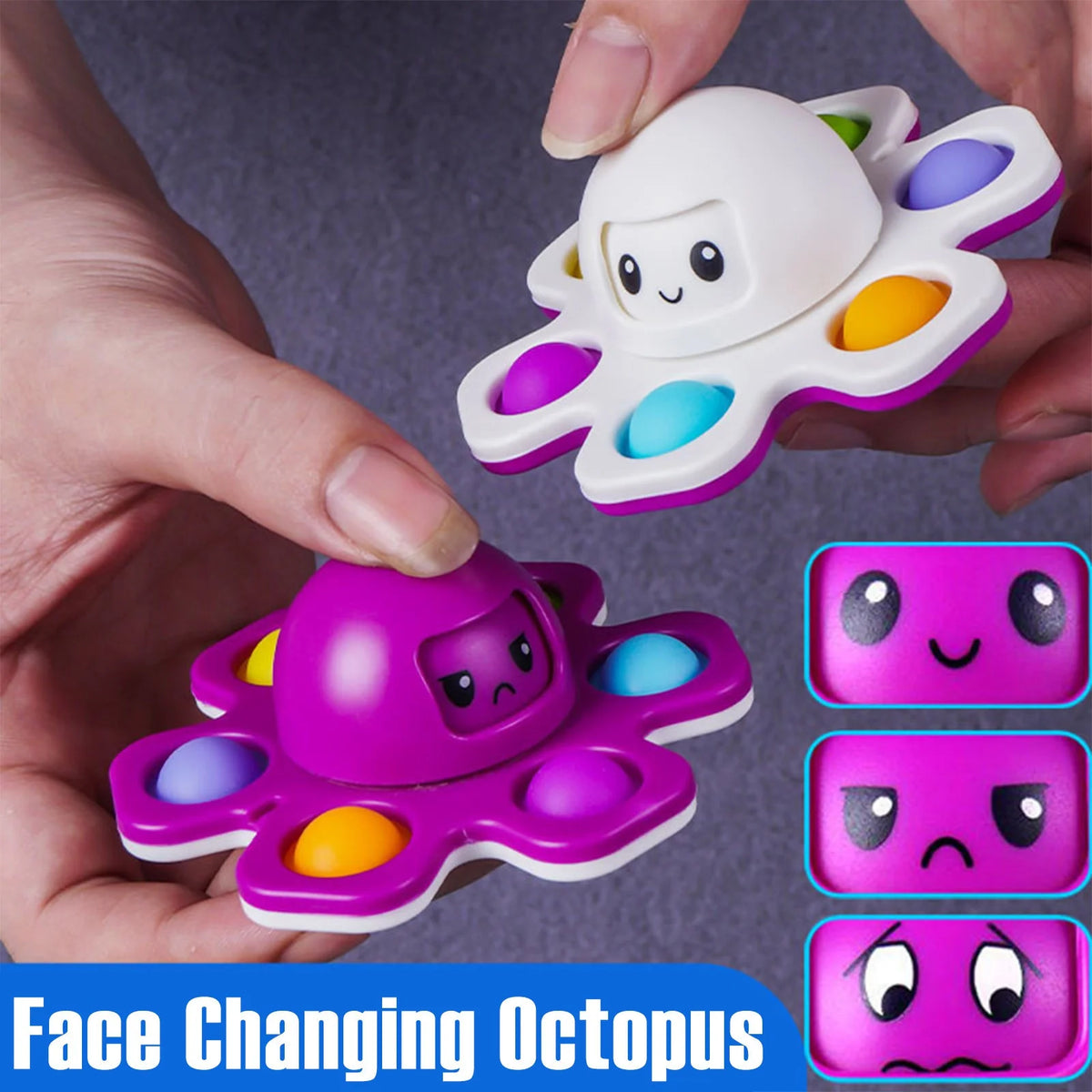 Pop It Fidget Spinner Push Bubble Sensory Stress Relief Toy