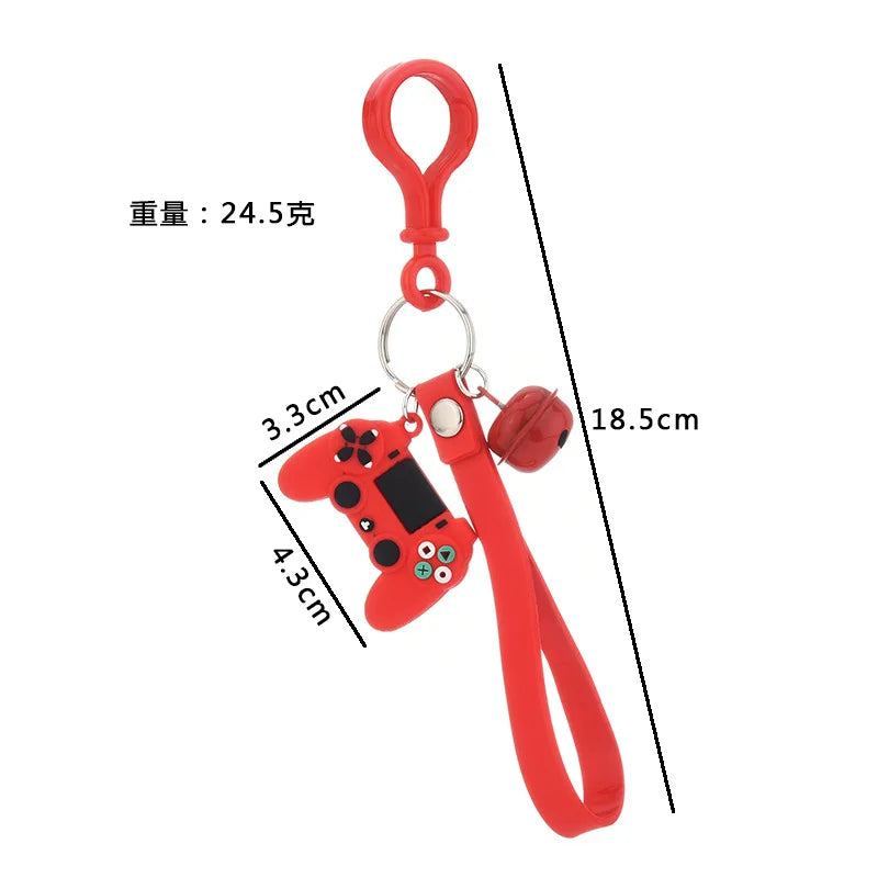1PC PVC Game Handle Machine Keychain Key Ring Cute Simulation Gamepad Joystick Model Key Chain Bag Car Hanging Accessories