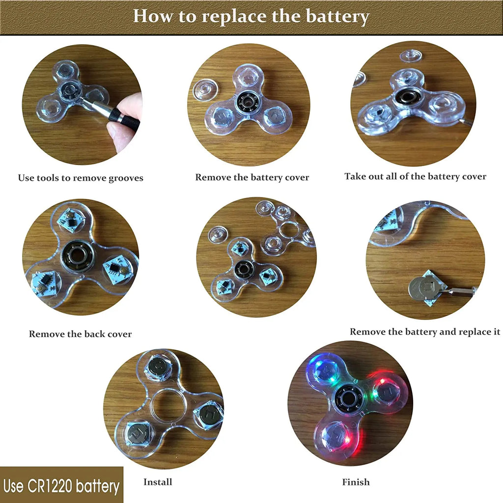 LED Fidget Spinner Glow in the Dark Luminous Spinning Toy
