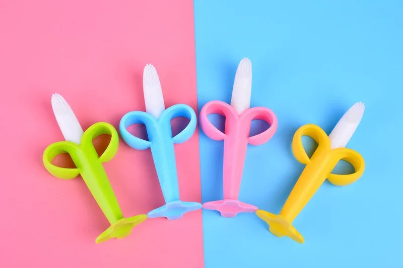 Baby Silicone Toothbrush & Teether Banana Training Toy