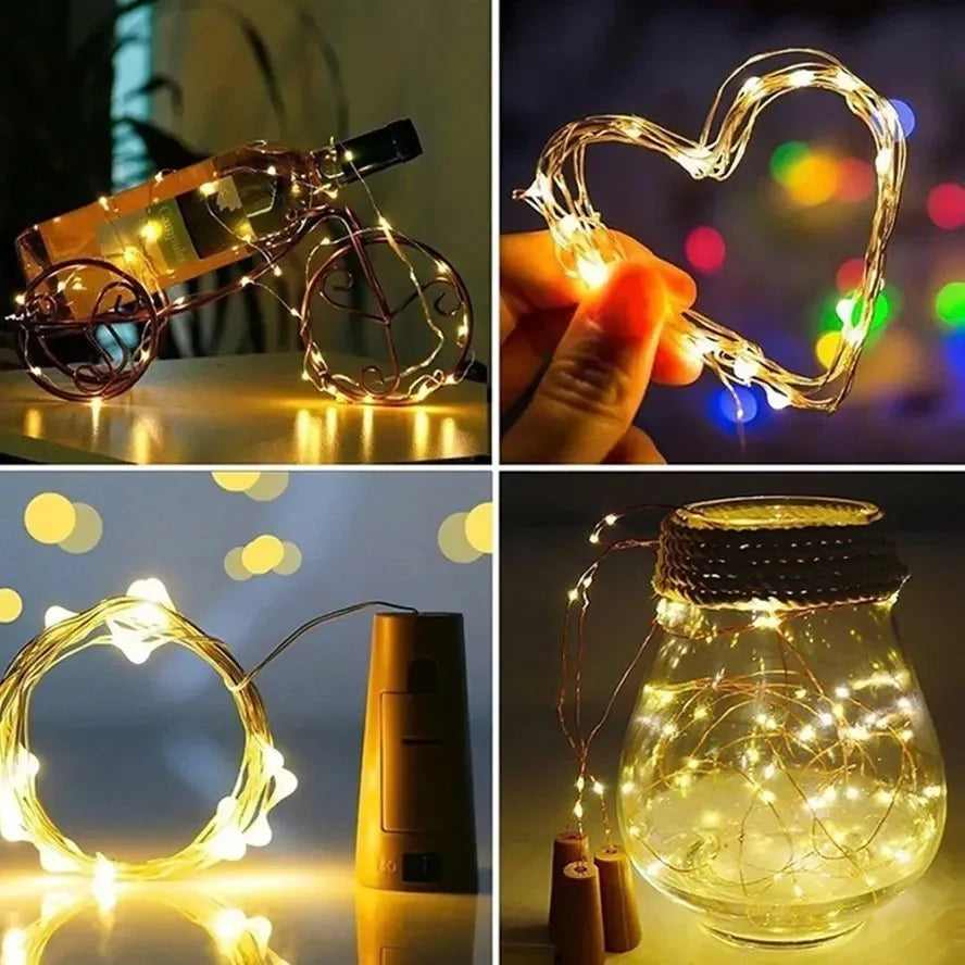 Wine Bottle LED Lights – Cork String Lights for Party Decor