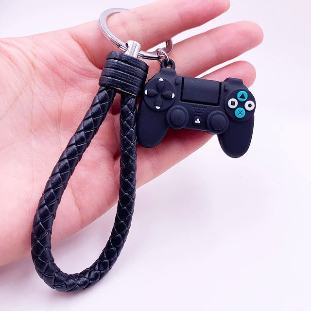 1PC PVC Game Handle Machine Keychain Key Ring Cute Simulation Gamepad Joystick Model Key Chain Bag Car Hanging Accessories