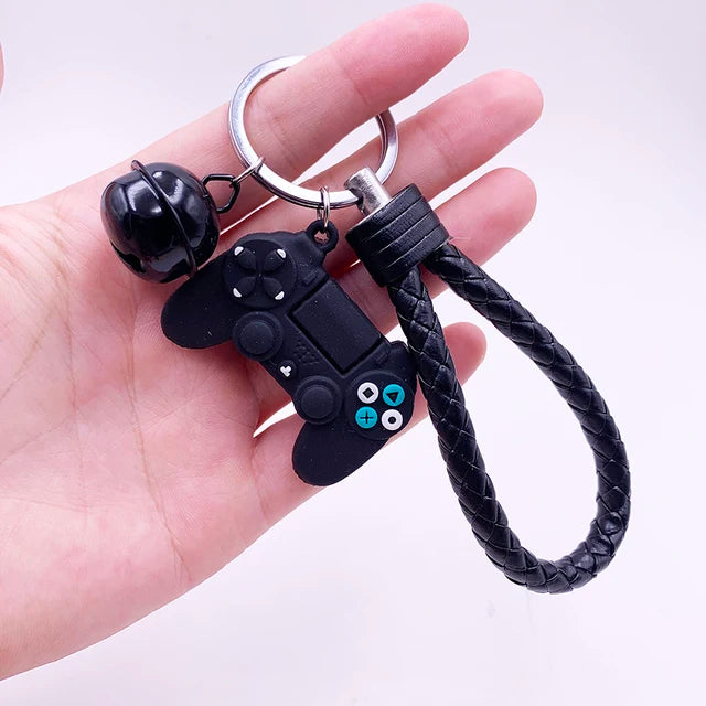1PC PVC Game Handle Machine Keychain Key Ring Cute Simulation Gamepad Joystick Model Key Chain Bag Car Hanging Accessories