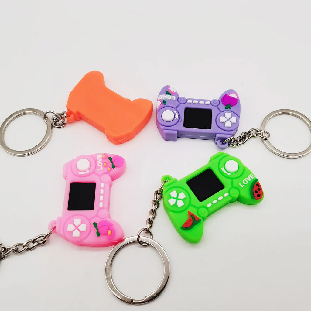 1PC PVC Game Handle Machine Keychain Key Ring Cute Simulation Gamepad Joystick Model Key Chain Bag Car Hanging Accessories