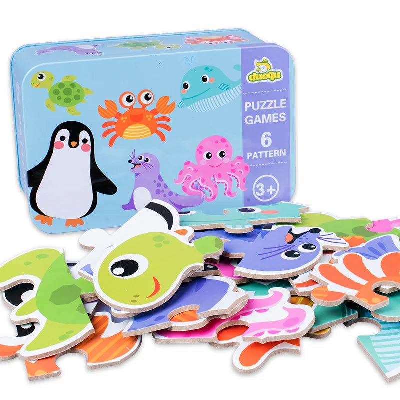 Montessori Toddler Puzzle – Wooden Animal Jigsaw Game