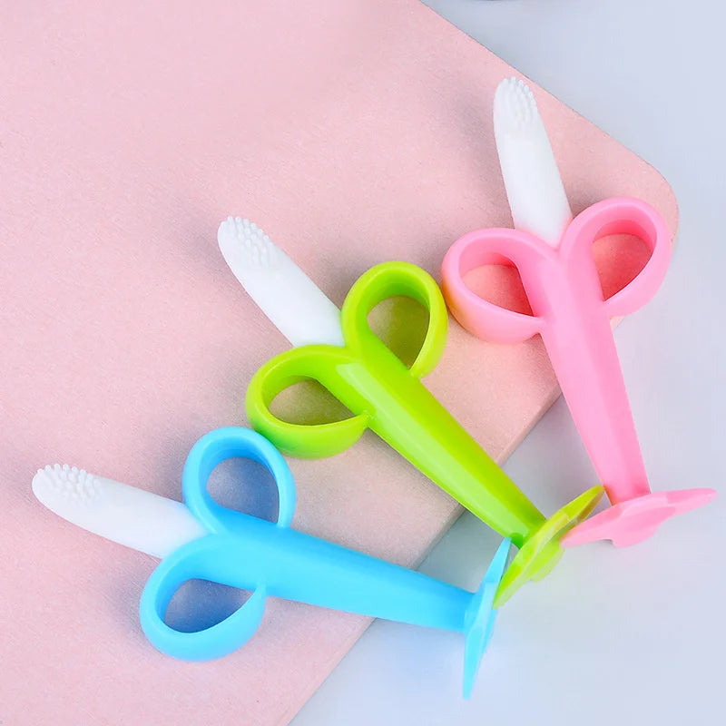Baby Silicone Toothbrush & Teether – Banana Training Brush