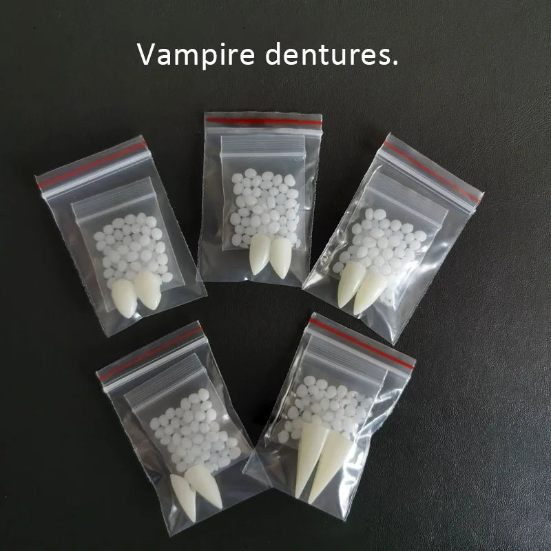 Halloween Vampire Fangs – Resin Costume Props with Glue