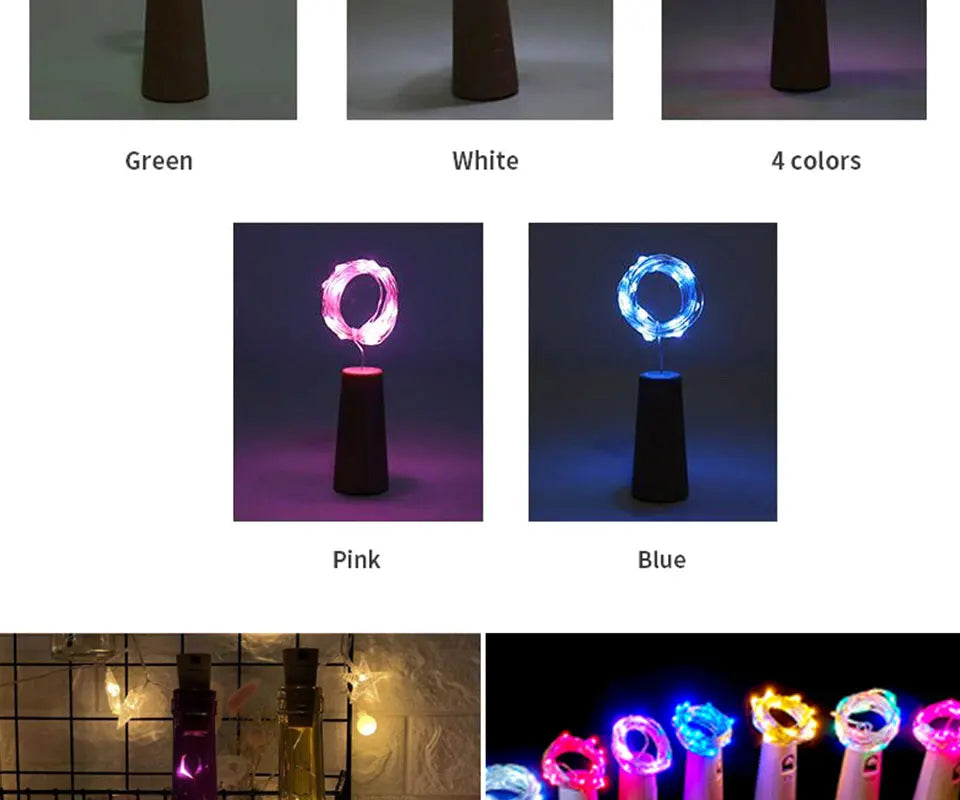 Wine Bottle LED Lights – Cork String Lights for Party Decor