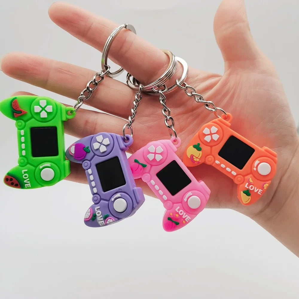 1PC PVC Game Handle Machine Keychain Key Ring Cute Simulation Gamepad Joystick Model Key Chain Bag Car Hanging Accessories