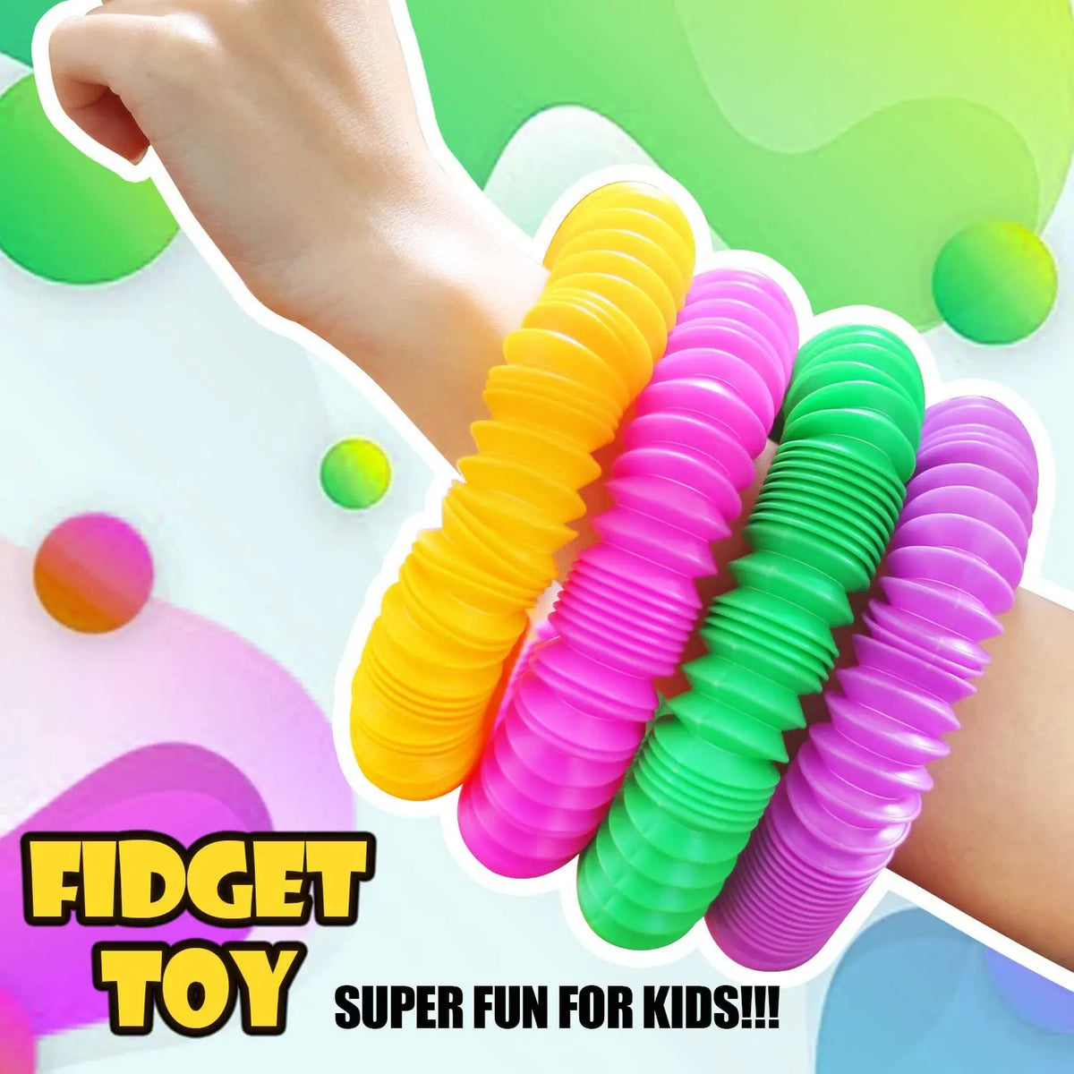 4 Pack Pop Tube Fidget Toy – Colorful Sensory Stretch Tubes