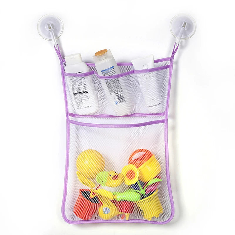 Bath Toy Storage Bag – Mesh Baby Toy Organizer with Suction Cups