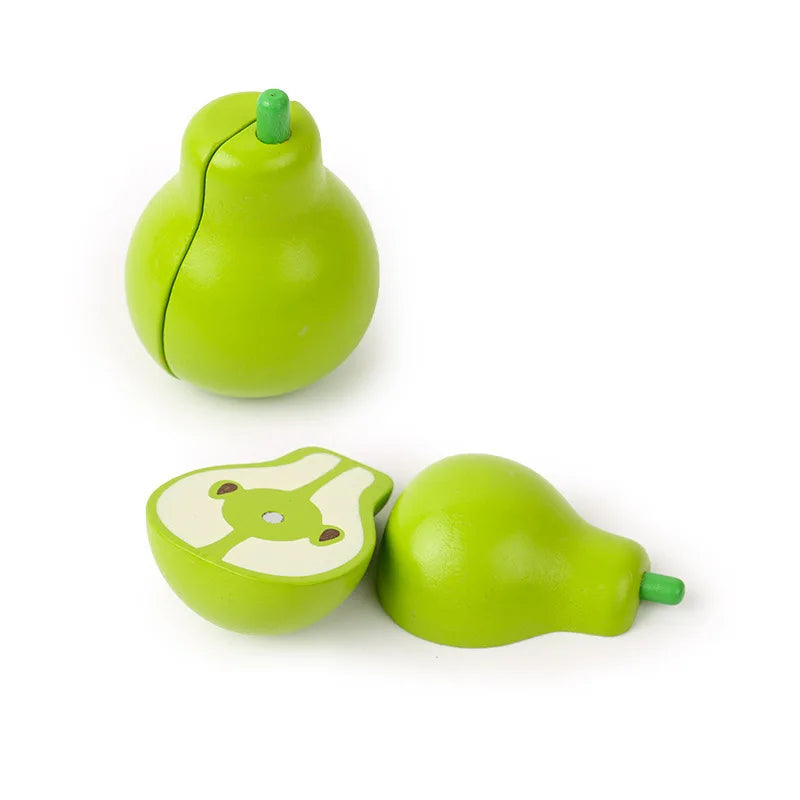 Wooden Cutting Fruit Toy Montessori Pretend Play Kitchen Set