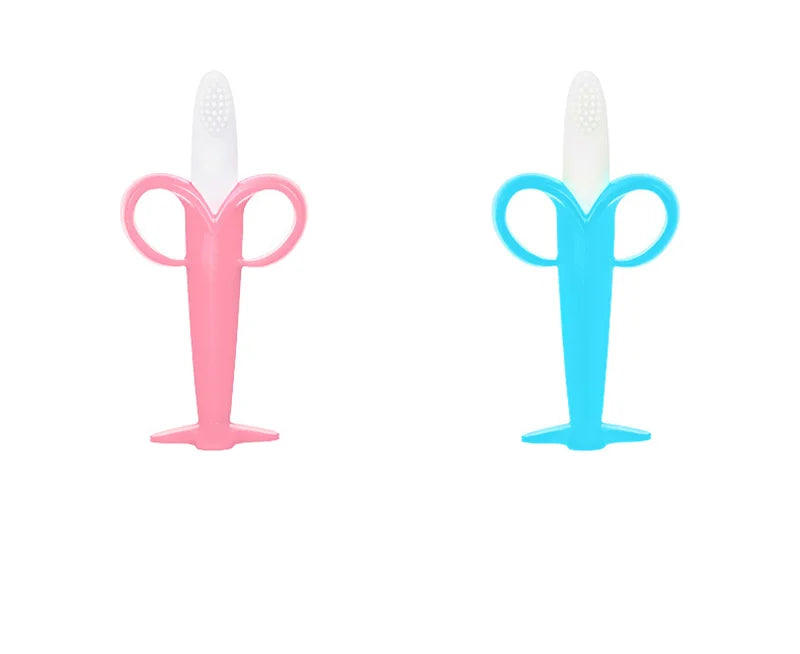 Baby Silicone Toothbrush & Teether Banana Training Toy