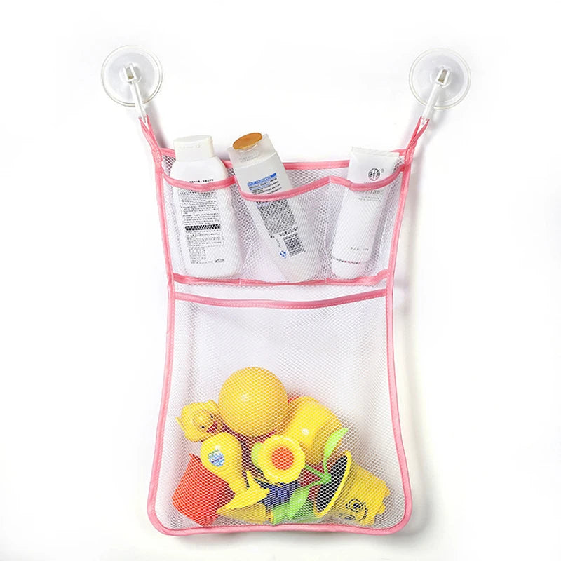 Bath Toy Storage Bag – Mesh Baby Toy Organizer with Suction Cups