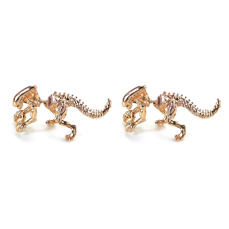 Alien Stud Earrings – Black Enamel 3D Animal Earrings