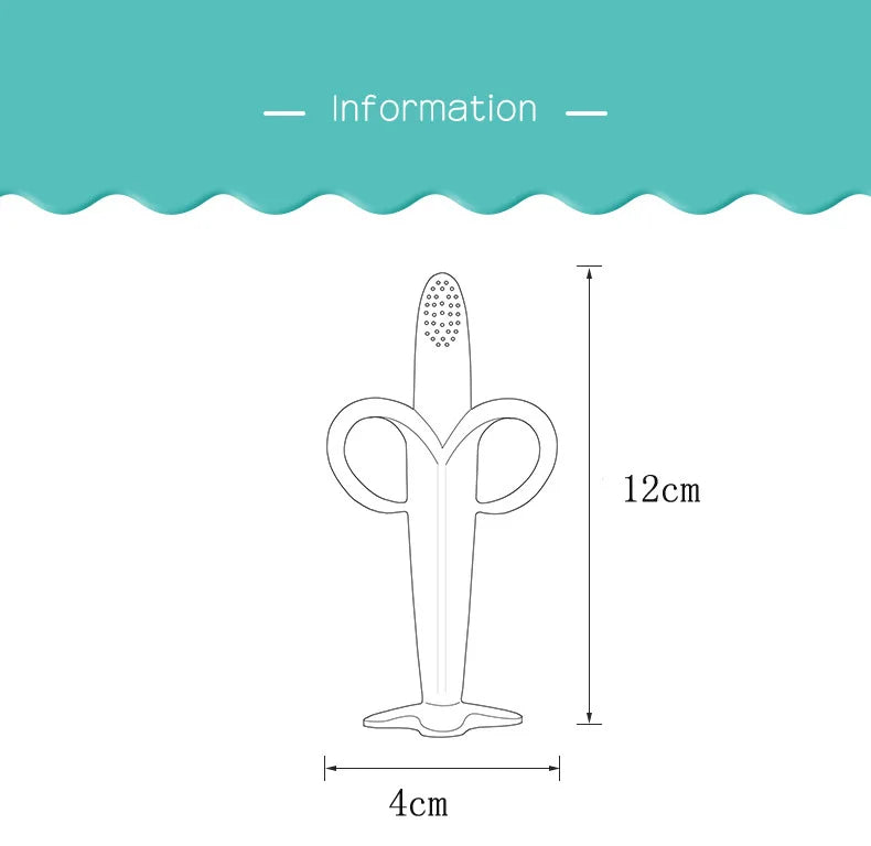 Baby Silicone Toothbrush & Teether Banana Training Toy