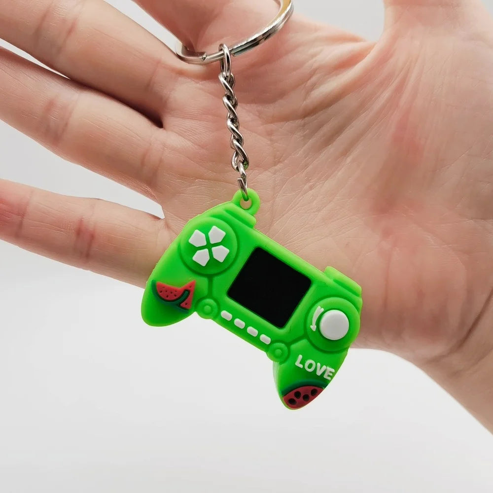 1PC PVC Game Handle Machine Keychain Key Ring Cute Simulation Gamepad Joystick Model Key Chain Bag Car Hanging Accessories