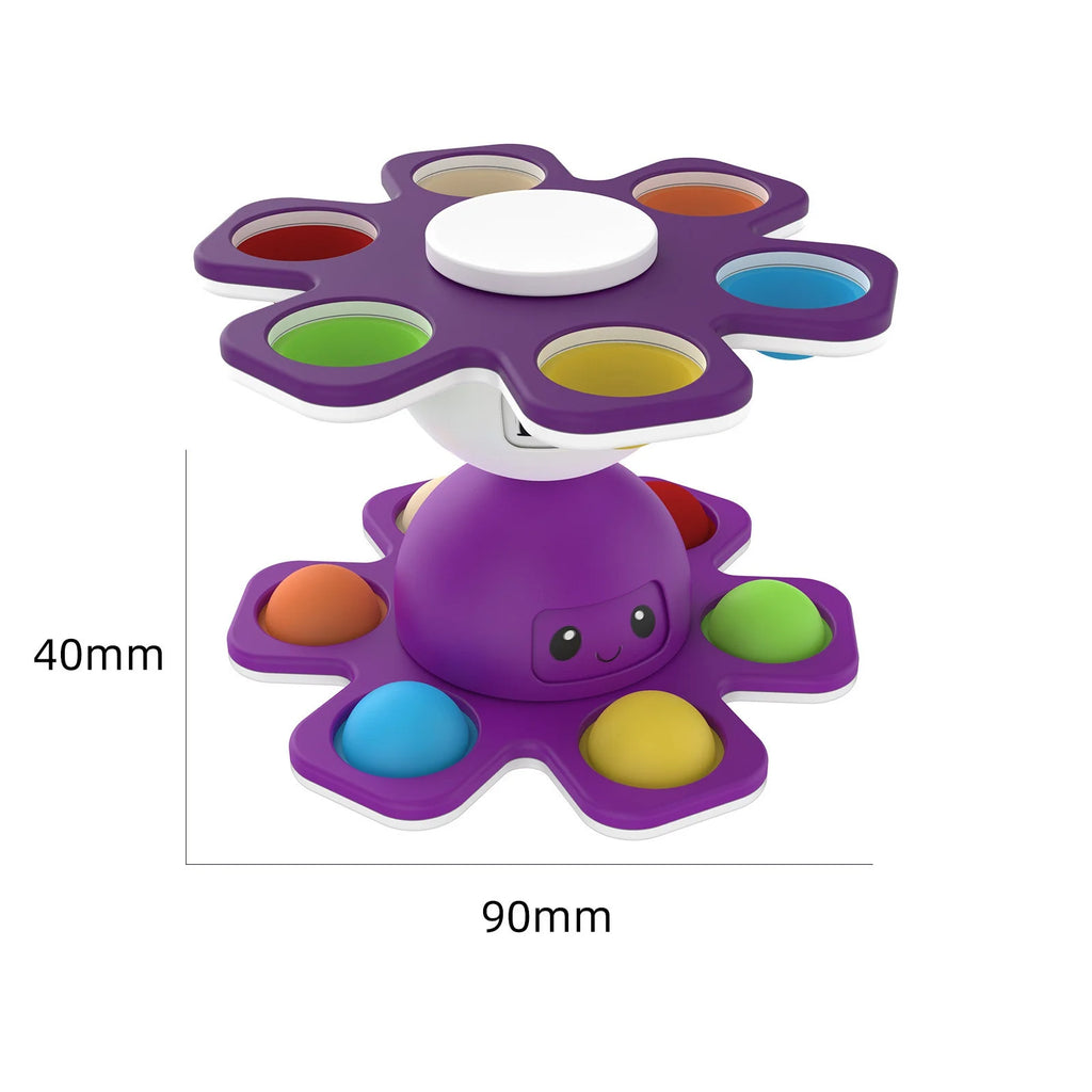 Pop It Fidget Spinner Push Bubble Sensory Stress Relief Toy