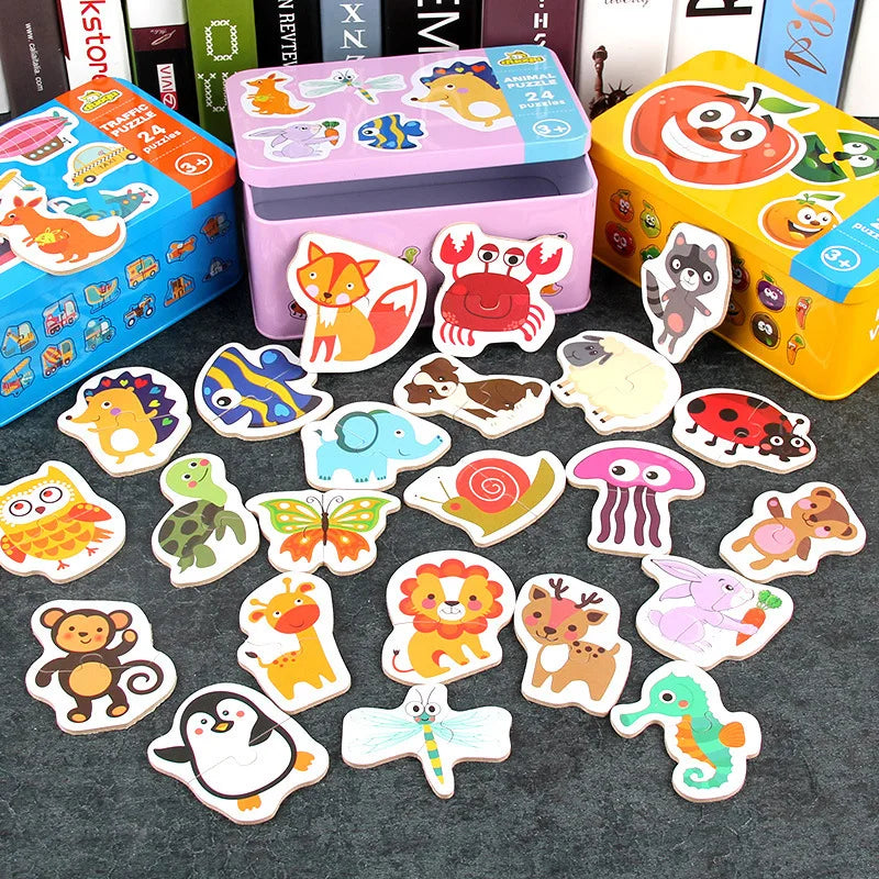 Montessori Toddler Puzzle – Wooden Animal Jigsaw Game
