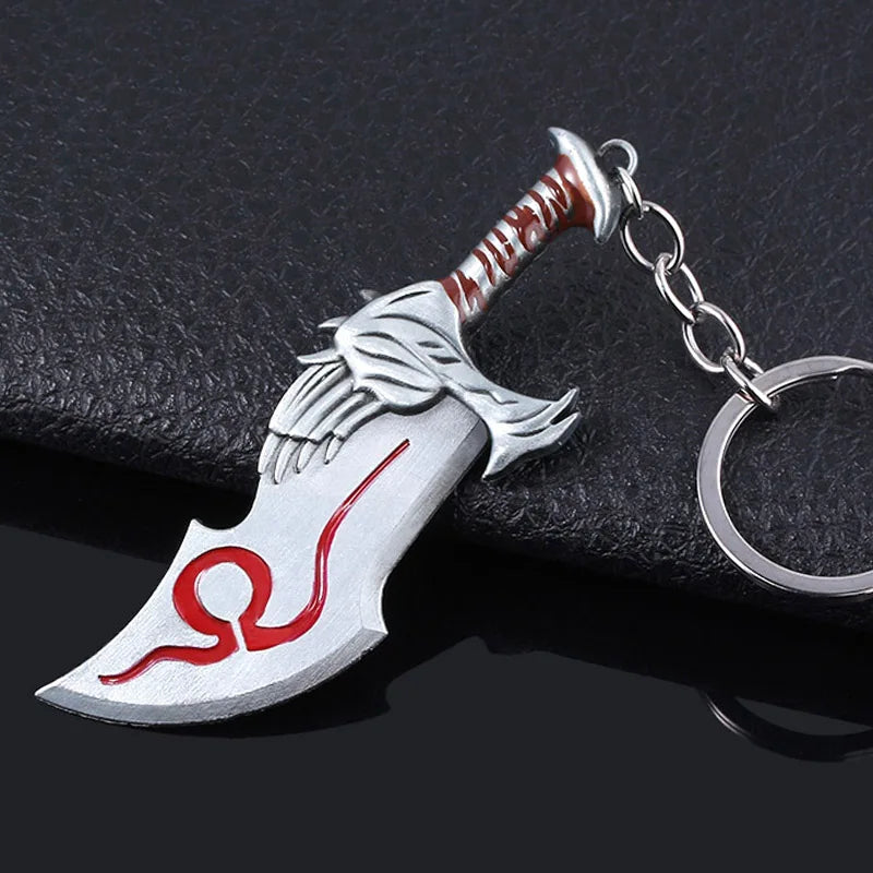 Sword Keychain Metal Pendant Antique Silver Keyring for Collectors