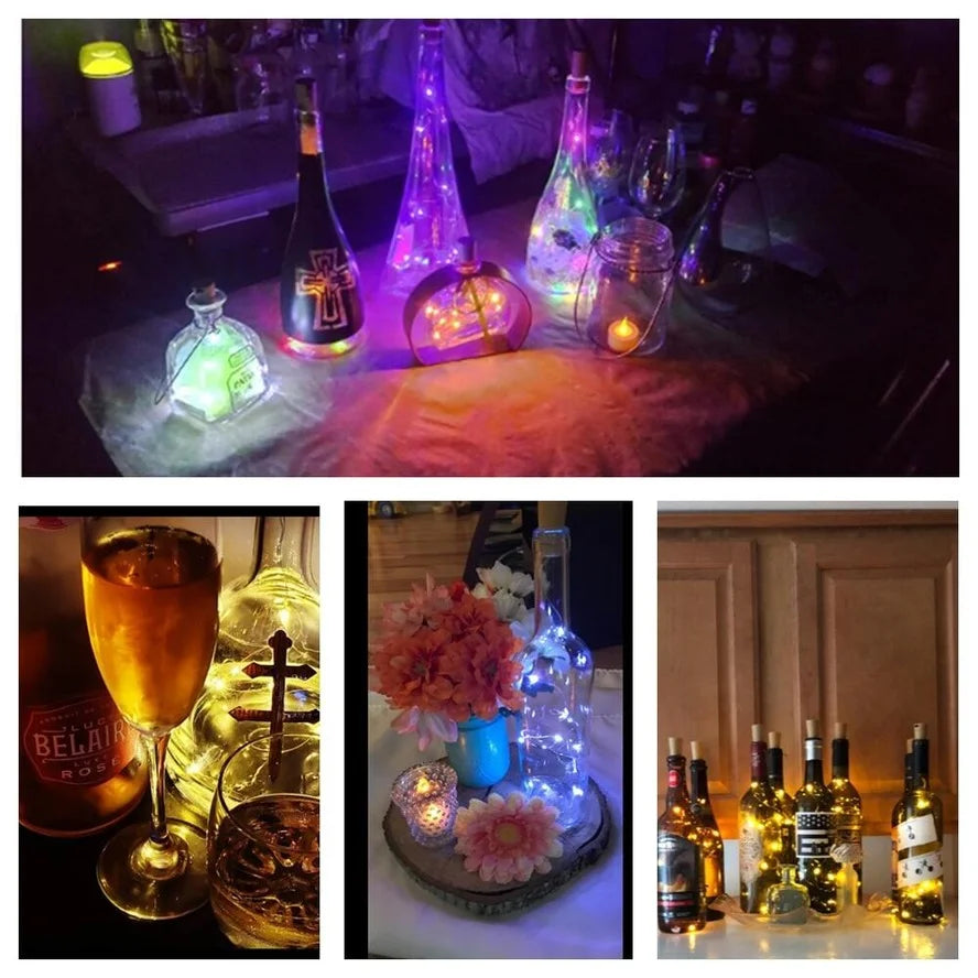 Wine Bottle LED Lights – Cork String Lights for Party Decor