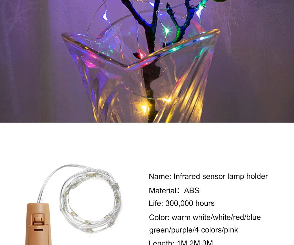 Wine Bottle LED Lights – Cork String Lights for Party Decor