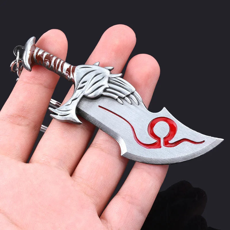 Sword Keychain Metal Pendant Antique Silver Keyring for Collectors