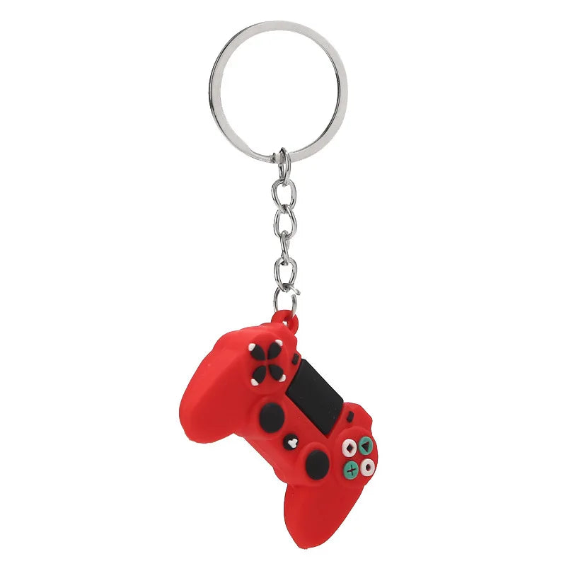 1PC PVC Game Handle Machine Keychain Key Ring Cute Simulation Gamepad Joystick Model Key Chain Bag Car Hanging Accessories