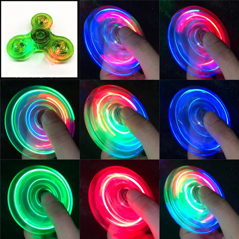 LED Fidget Spinner Glow in the Dark Luminous Spinning Toy